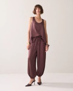 Trousers Silky touch – Deep Fig