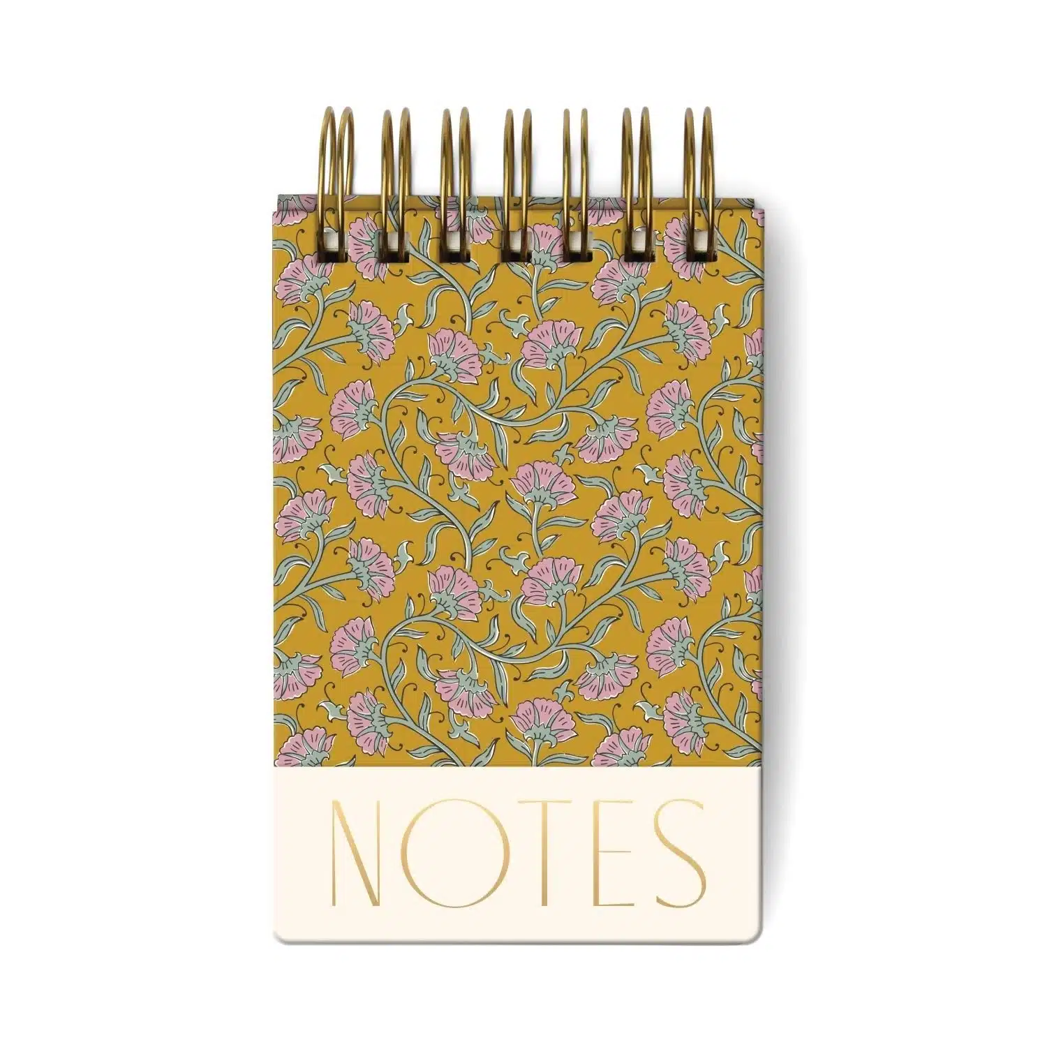 Twin Wire Chunky Notepad - Green Vintage Floral