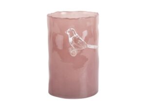 Vase Bird On Branch Small - Soft Pink