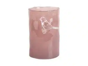 Vase Bird On Branch Small - Soft Pink