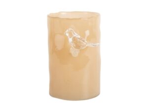 Vase Bird On Branch Small - Soft Yellow