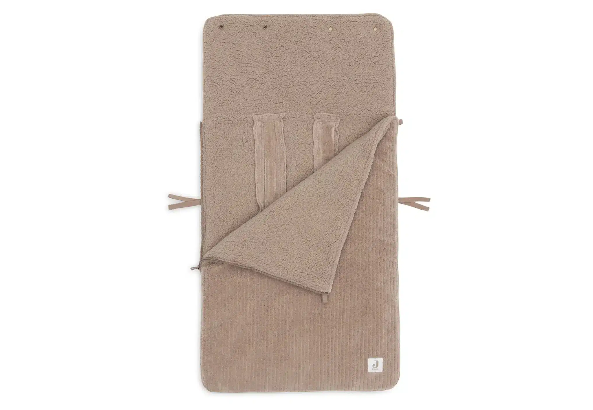 Voetenzak groep 0+ 3/5 punts gordel Cloudy Rib - Milky Coffee