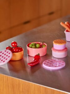 Voorraaddoosje rond met hartjes - set van 4