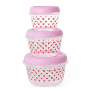 Voorraaddoosjes Hartjes - Roze - Set van 3