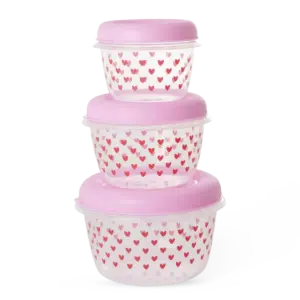 Voorraaddoosjes Hartjes - Roze - Set van 3