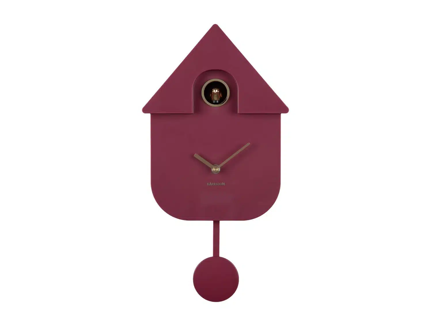 Wall Clock Modern Cuckoo Oro - Dark Mauve