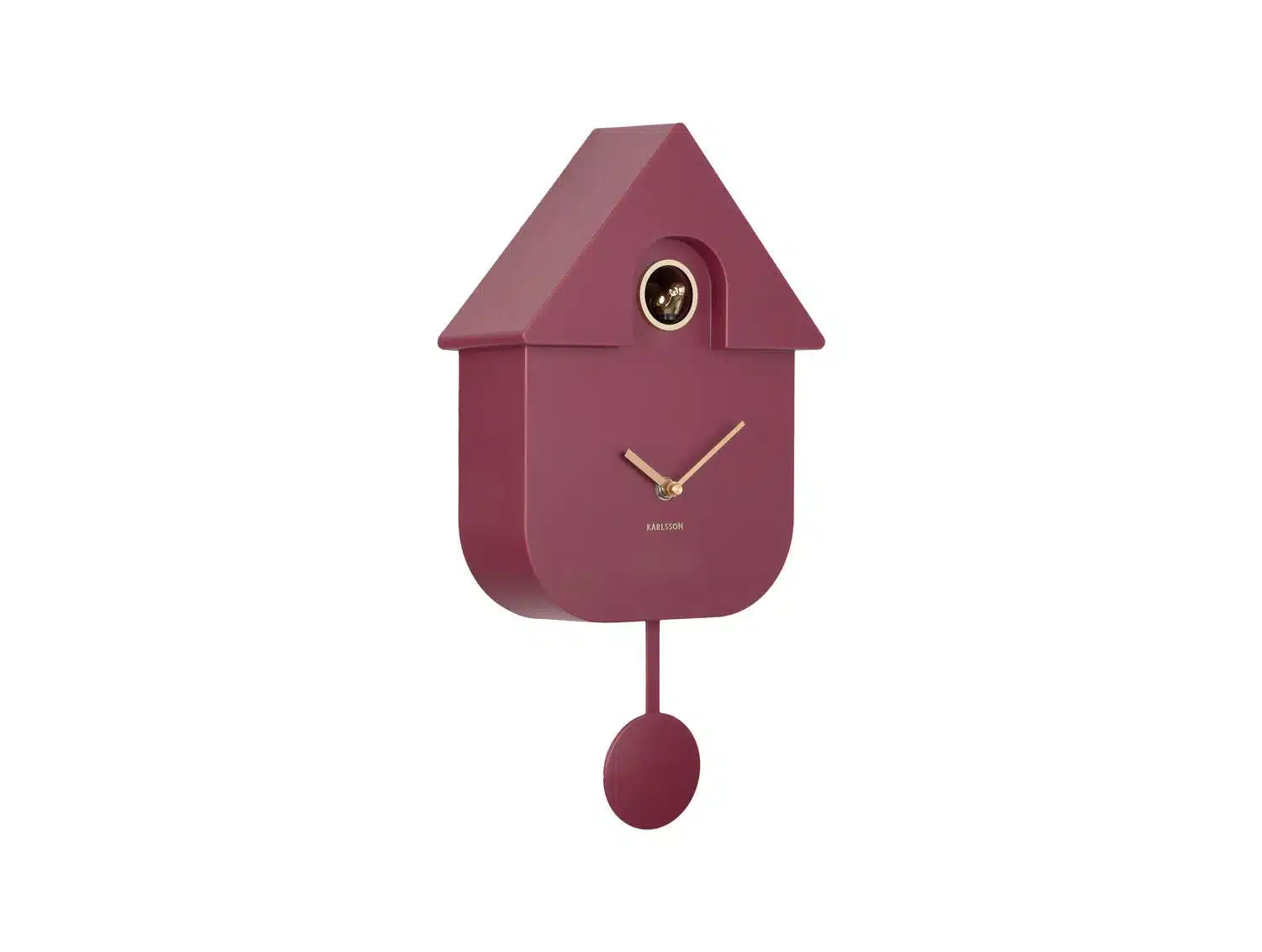 Wall Clock Modern Cuckoo Oro - Dark Mauve