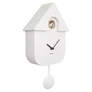 Wall Clock Modern Cuckoo Oro - White