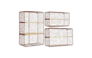 Wall shelves w/ wood - Rust
