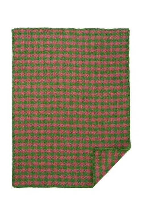 Wiegdeken Dogtooth green/pink