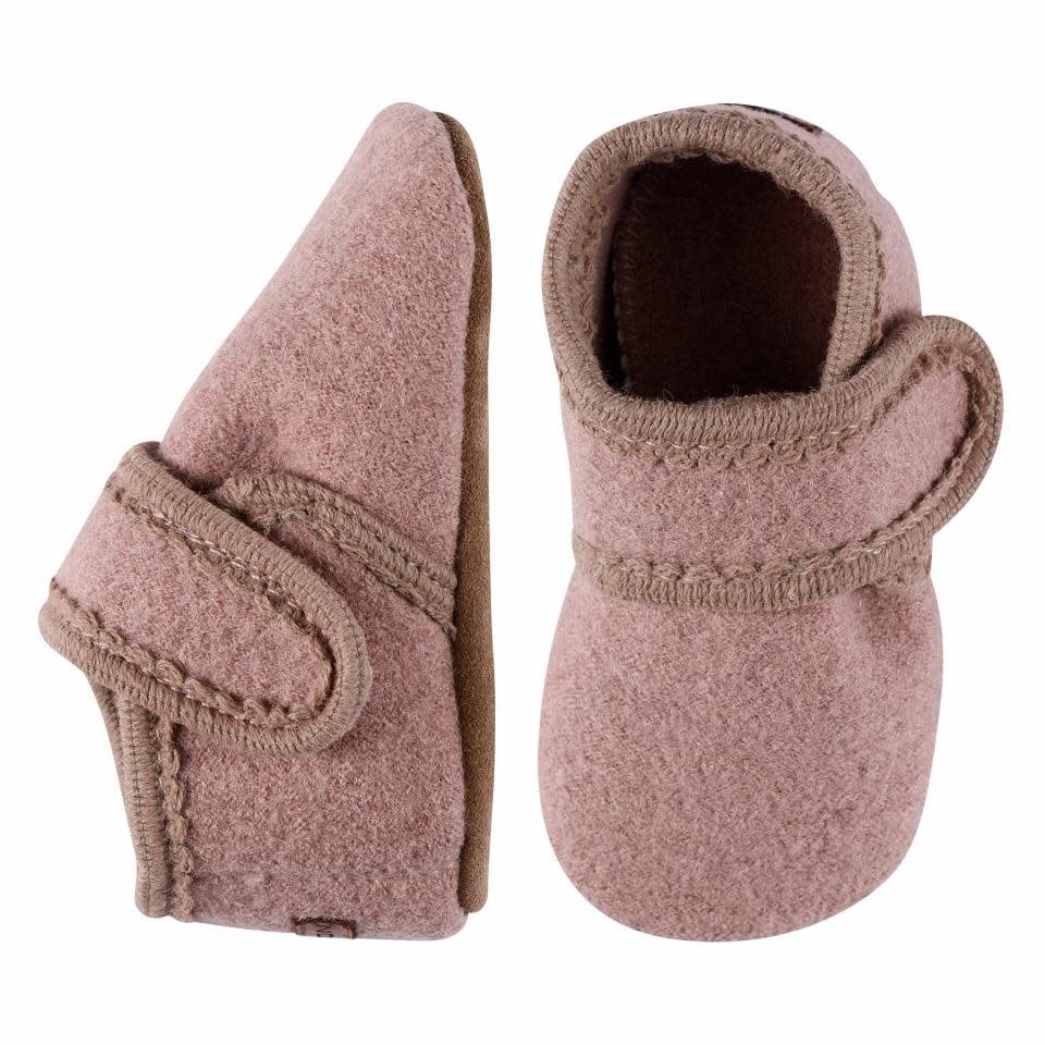 Wool slippers with velcro - Fawn 16/17