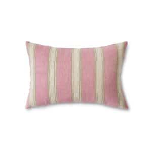 Woven striped cushion - Blush
