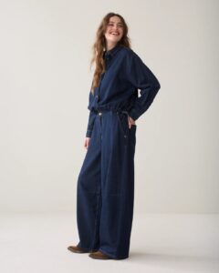 Balloon shape leg Light Cotton twill - Night Blue Denim