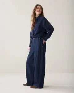 Balloon shape leg Light Cotton twill - Night Blue Denim