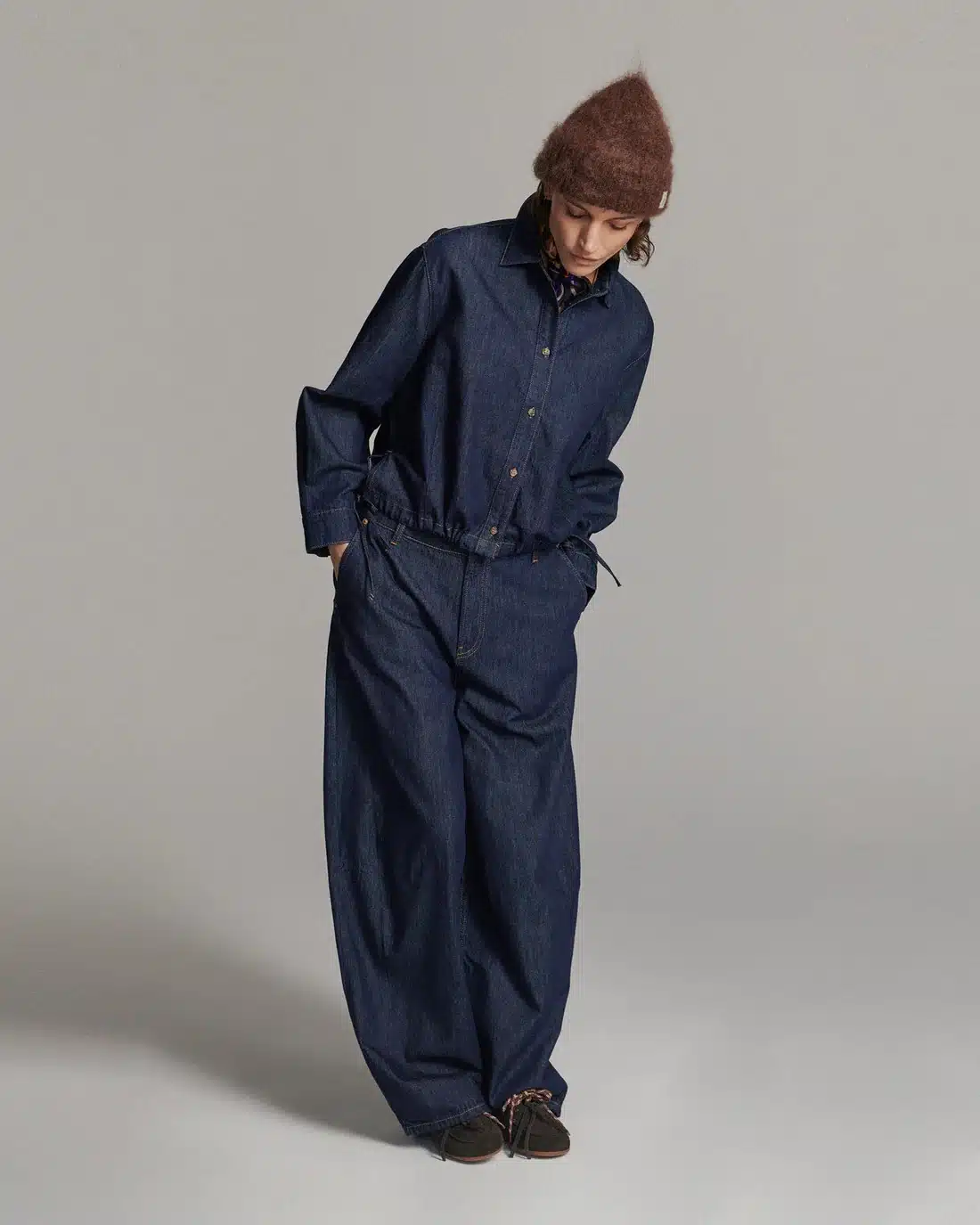 Balloon shape leg Light Cotton twill - Night Blue Denim