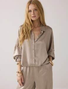 Blouse Crinkle satin – Funghi