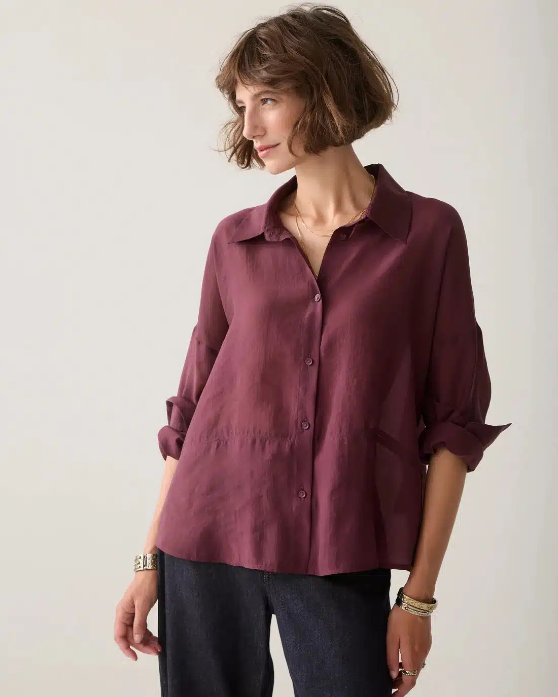 Blouse Lyocell blend - Dark Burgundy