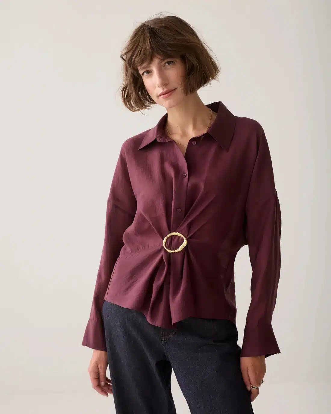 Blouse Lyocell blend - Dark Burgundy