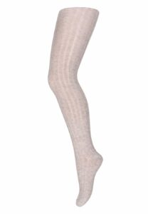 Cotton rib tights - Light Brown Melange 60