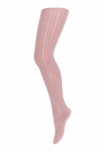 Cotton rib tights - Rose Grey 60