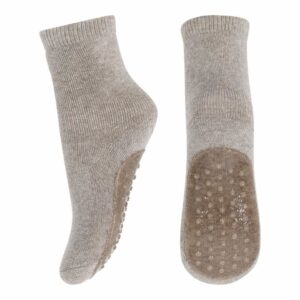 Cotton socks anti-slip - Brown Melange 22/24