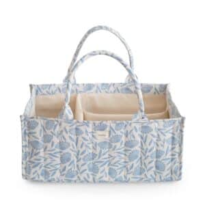 Diaper Caddy- Blue Flowers