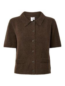 Frilo Knit Cardigan - Coffee Bean Melange