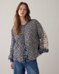 Jacket Blue jacquard - Midnightblue