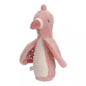 Knijpspeeltje met rammel Flamingo