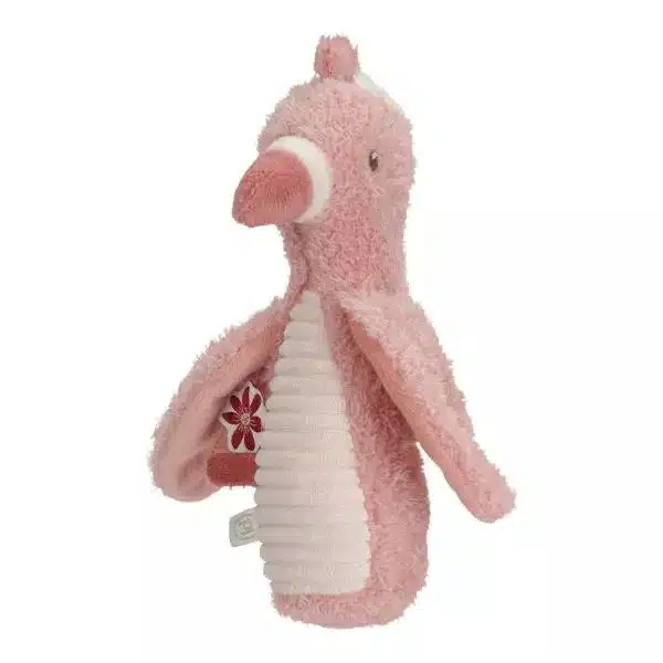 Knijpspeeltje met rammel Flamingo