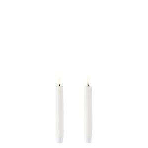 LED taper candle 2,3x15 cm, Smooth, 2-pack Nordic white