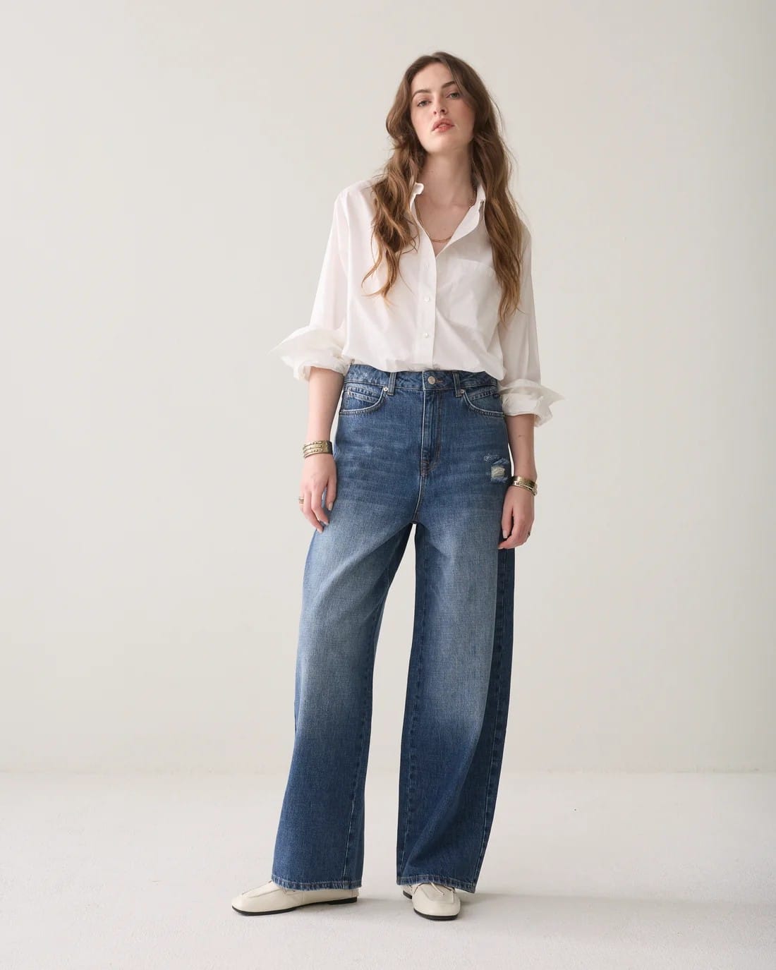 Loose fit jeans Mid weight cotton denim -