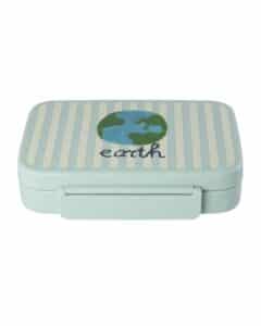 Lunchbox with 6 Rooms - Blue ABC Earth Print