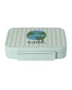 Lunchbox with 6 Rooms - Blue ABC Earth Print