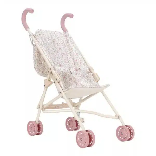 Metalen poppenbuggy - Soft Flowers