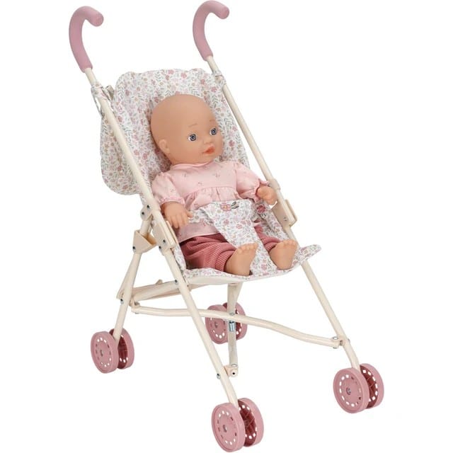 Metalen poppenbuggy - Soft Flowers