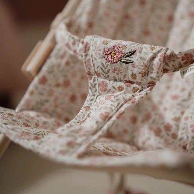 Metalen poppenbuggy - Soft Flowers