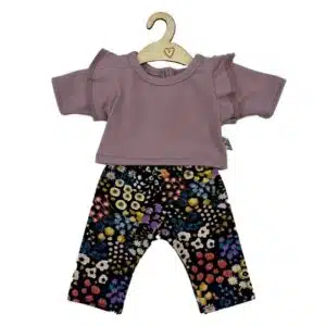 Poppenbroek en -shirt - Lavender flowers