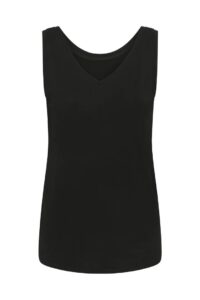 Poppy VO-neck Tank Top – Black