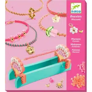 Roze macramé armbanden