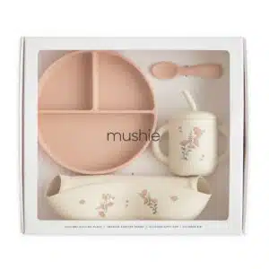 Siliconen Kinder Servies Set - Pink Flowers