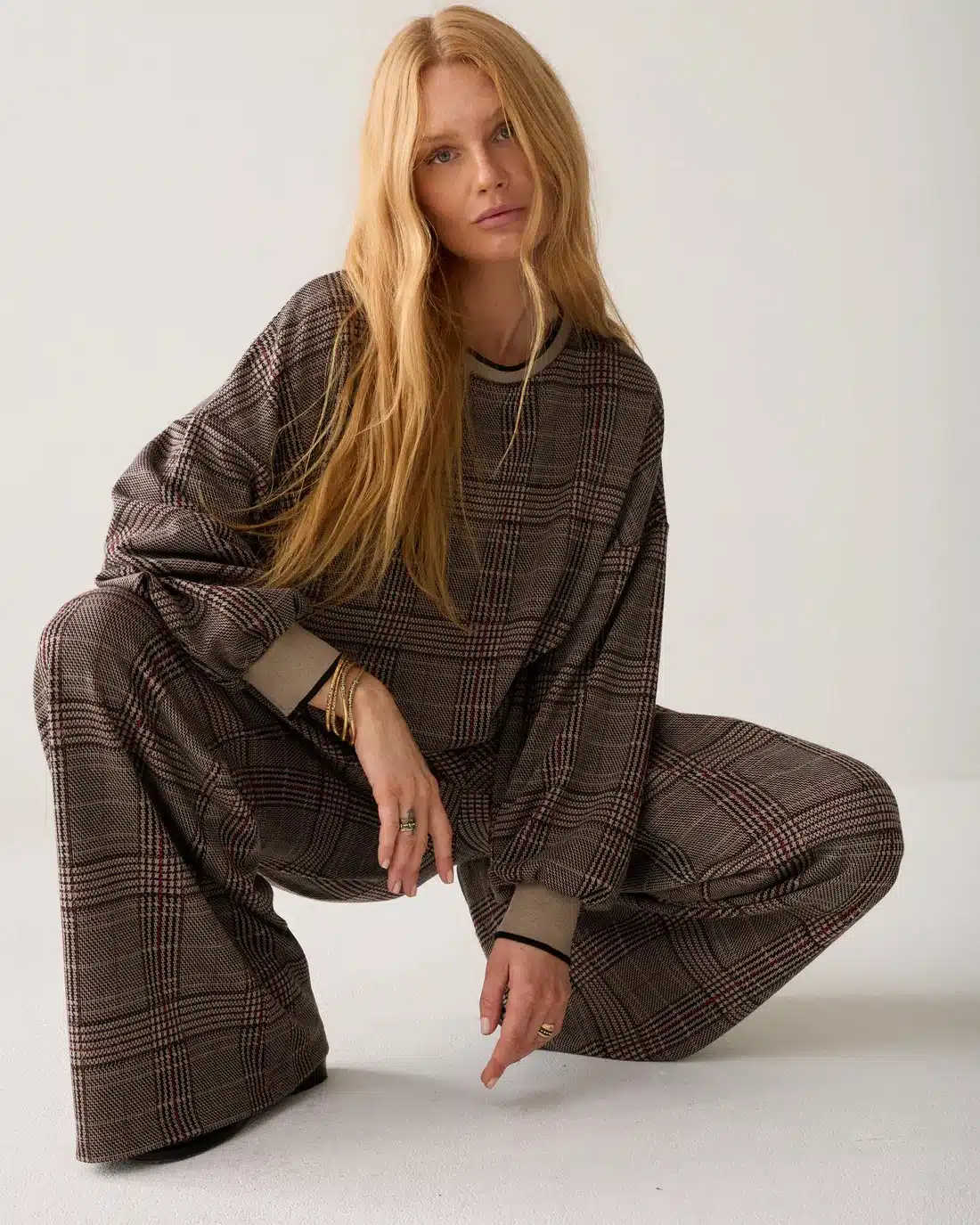 Sweatshirt Check jacquard - Multicolour