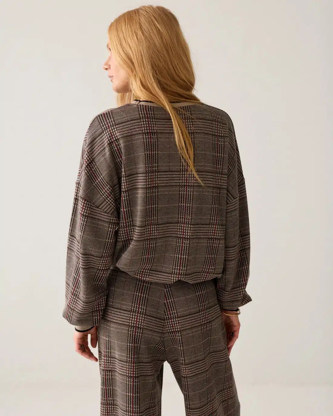 Sweatshirt Check jacquard - Multicolour