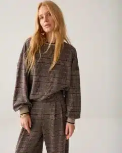 Sweatshirt Check jacquard - Multicolour