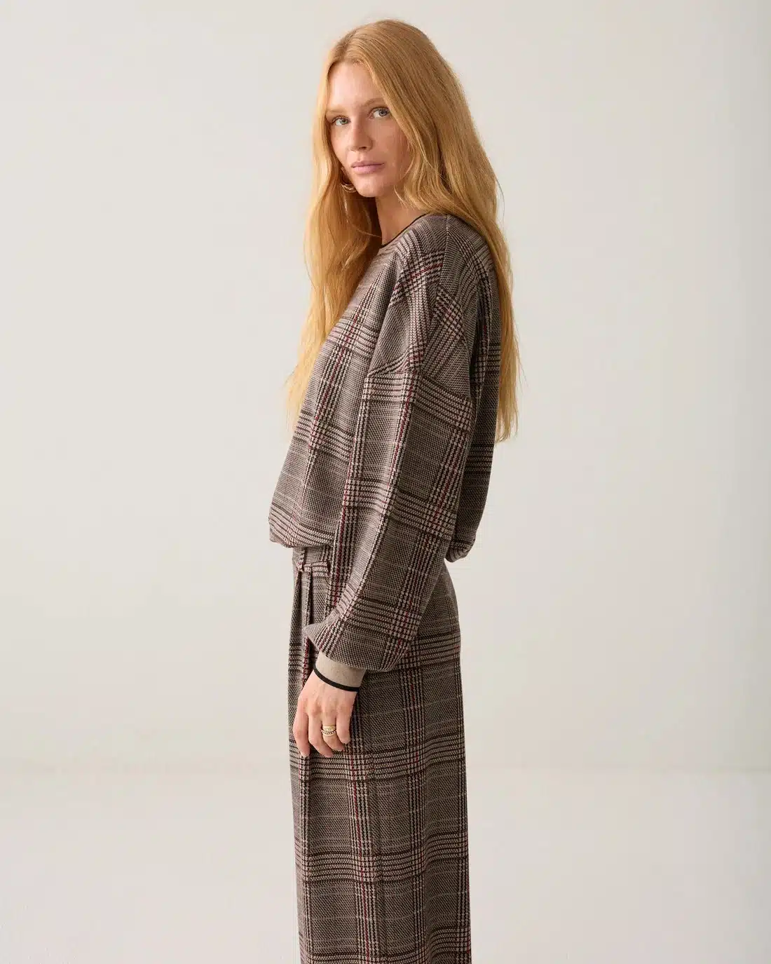 Sweatshirt Check jacquard - Multicolour