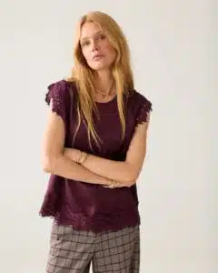Top sleeveless Silky casual - Dark Burgundy