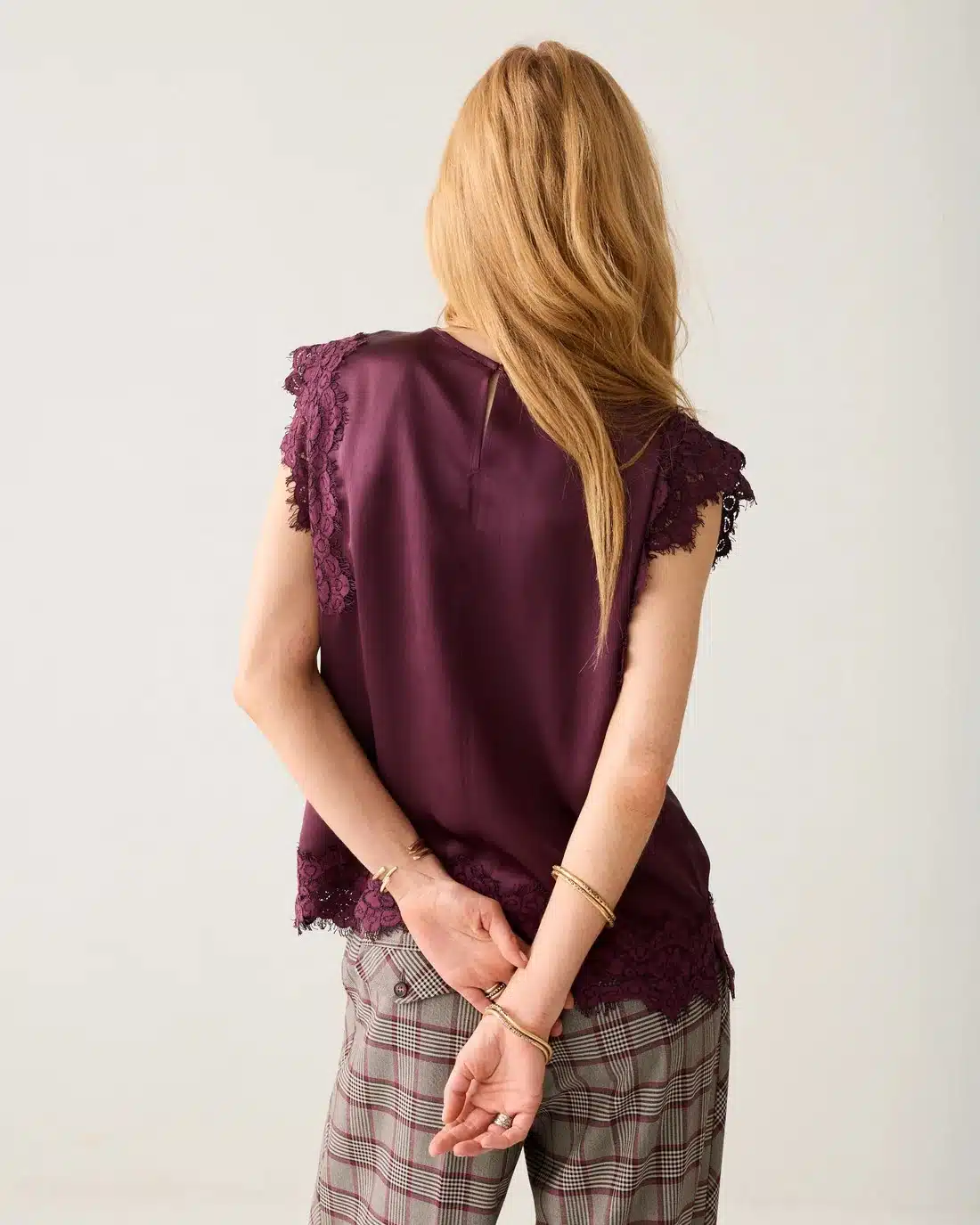 Top sleeveless Silky casual - Dark Burgundy