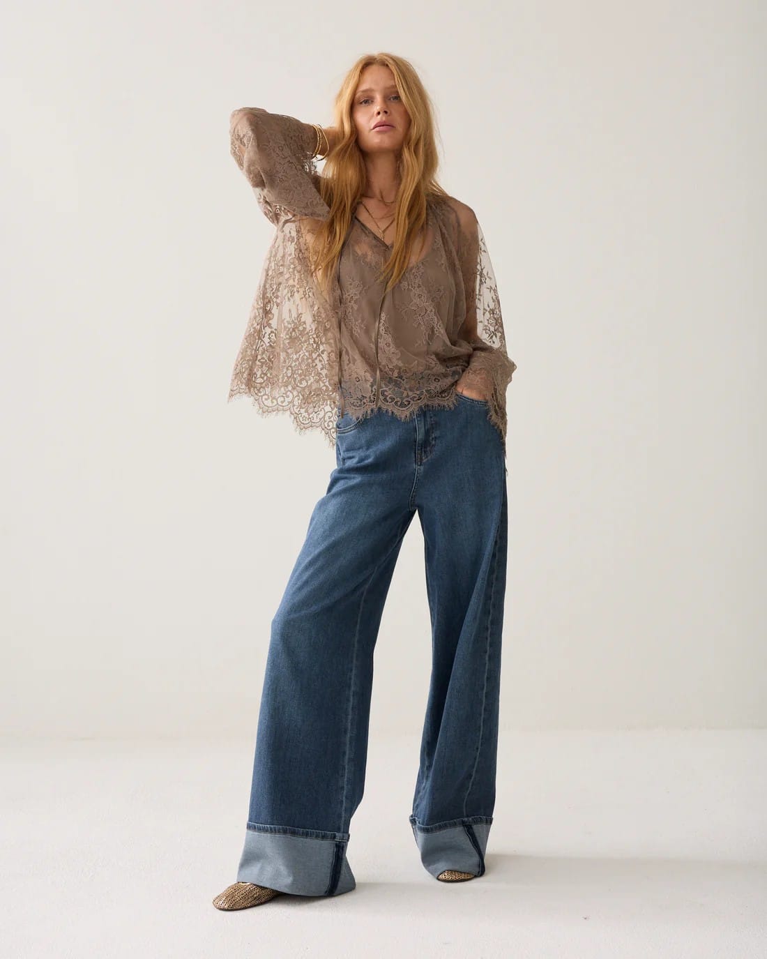Top Soft lace - Taupe