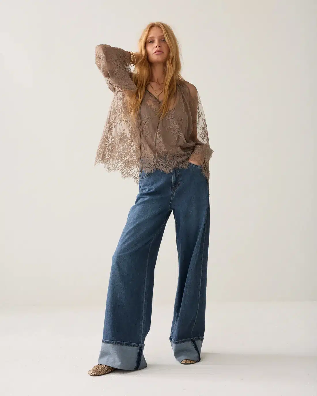 Top Soft lace - Taupe