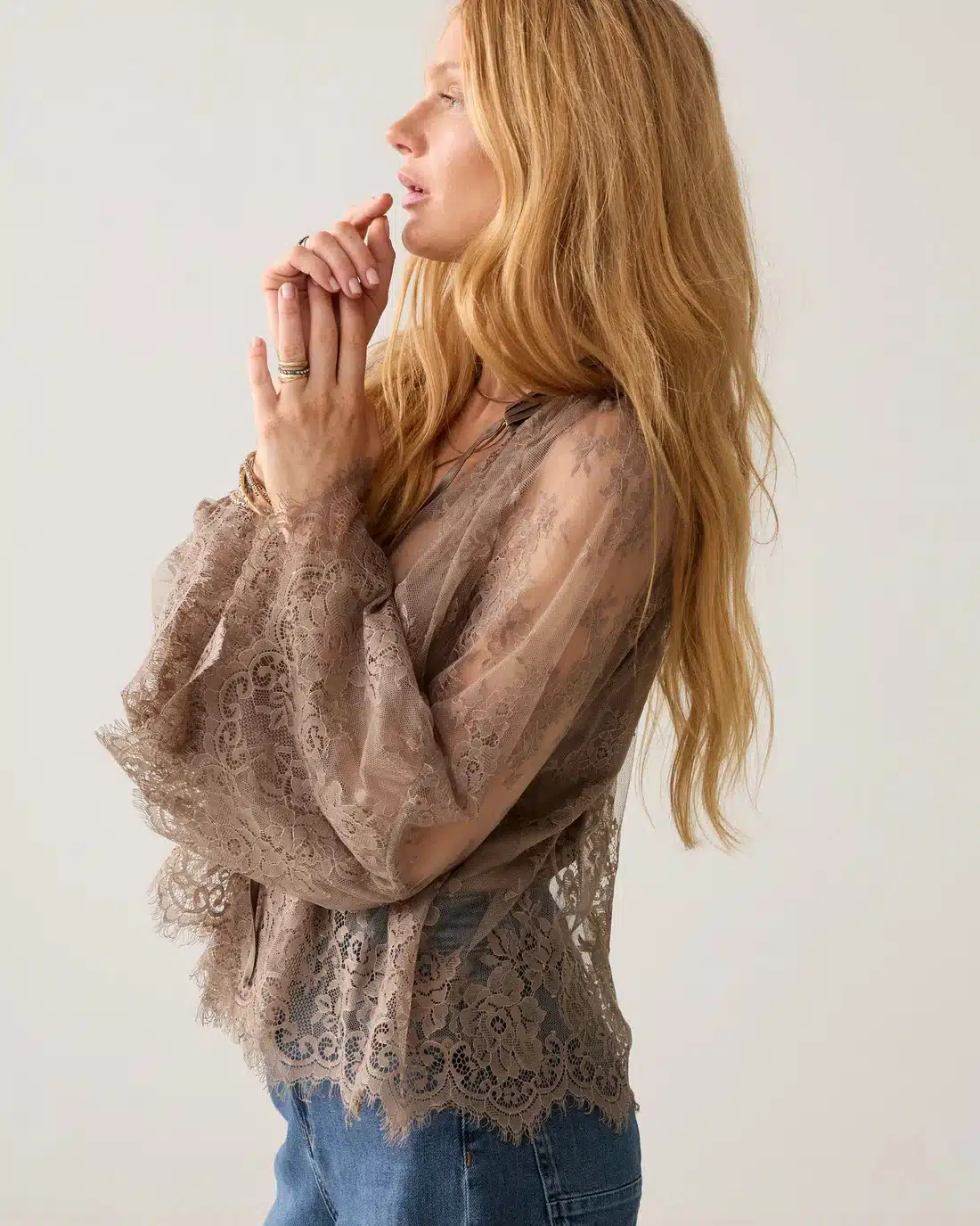 Top Soft lace - Taupe